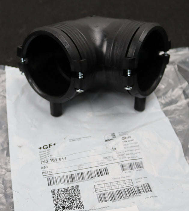 Bild des Artikels GF-GEORG-FISCHER-Winkel-90°-Art.Nr.-753-101-611-Ø63-PE100-unbenutzt-in-OVP