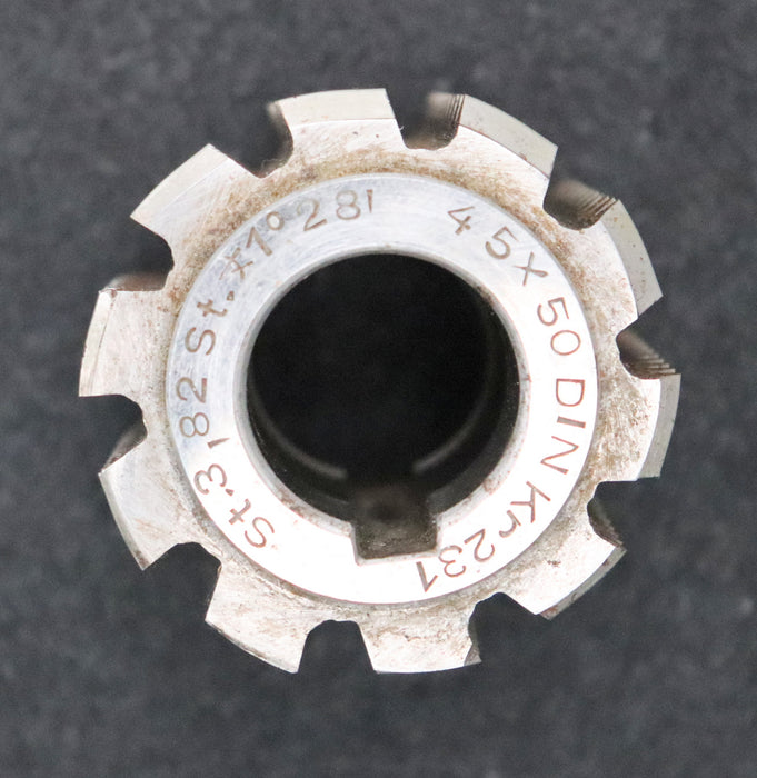 Bild des Artikels Kerbzahnwellen-Wälzfräser-serration-hob-Nennmass-45x50-nach-DIN-KR231-27°-EGW