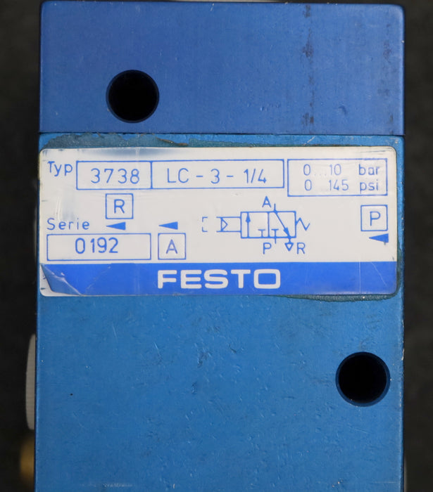 Bild des Artikels FESTO-Grundventilkörper-LC-3-1/4-Mat.-Nr.-3738-Betriebsdruck-max.-10bar