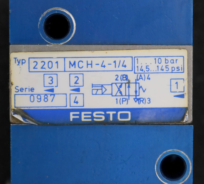 Bild des Artikels FESTO-Magnet-Ventil-MCH-4-1/4-Mat.-Nr.-2201-Betriebsdruck-2-10bar