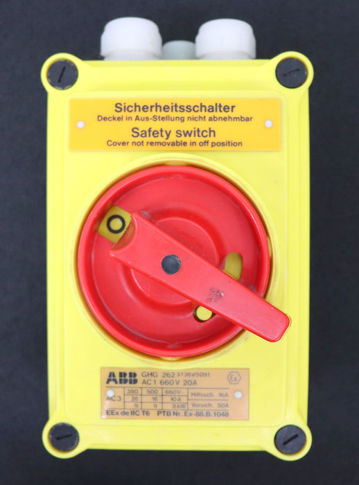 Bild des Artikels BBC-Sicherheitsschalter-Typ-GHG-262-3736V-5091-PTB-Nr.-Ex-88.B.1048-20A