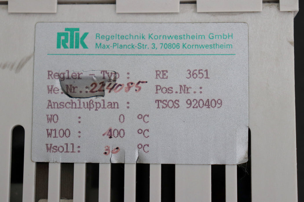 Bild des Artikels RTK-Regler-Typ:-RE-3651-Typ:-9404-429-06314-230V-48…62Hz-6,5A-W0:-0°C