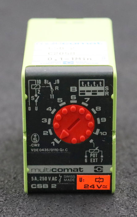 Bild des Artikels MULTICOMAT-Zeitrelais-CSB-2-5A-250VAC-Spulenspannung-24VDC/AC-unbenutzt