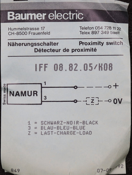 Bild des Artikels BAUMER-Näherungsschalter-IFF-08.82.05/K08-unbenutzt-in-OVP