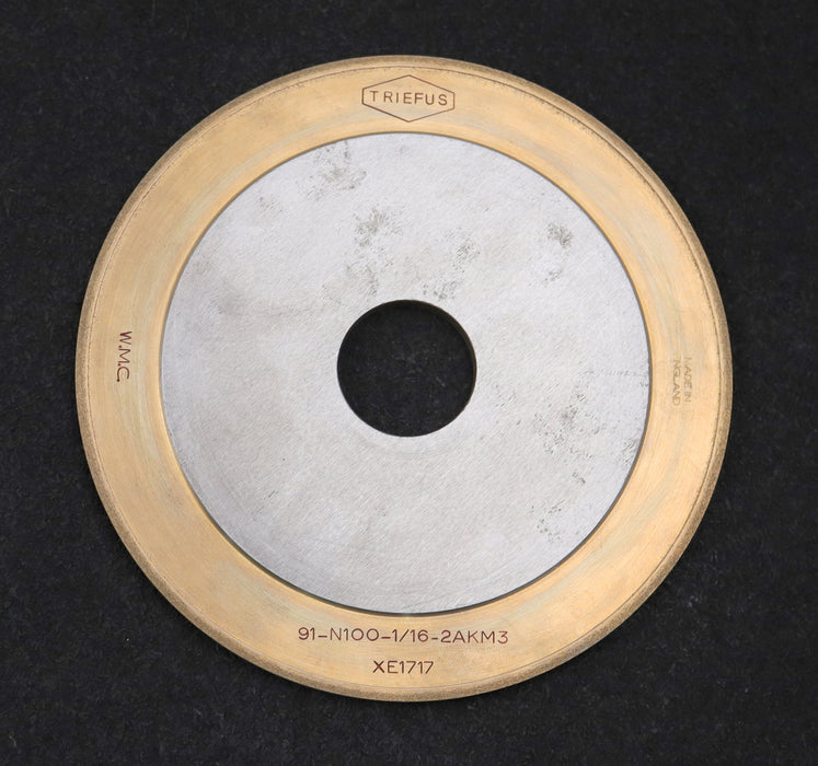 Bild des Artikels TRIEFUS-Diamantschleifscheibe-91-N100-1/16-2AKM3-GesamtØ-153mm-BohrungsØ-32mm