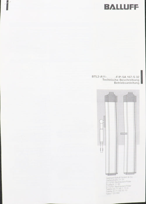 Bild des Artikels BALLUFF-MICROPULSE-Transsonar-Wegaufnehmer-BTL2-A11-0800-F-SA167-S32-783301