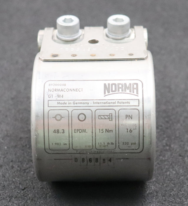 Bild des Artikels NORMA-NORMACONNECT-Rohrkupplung-G1-W4-Ø-48,3mm-(1,902in)-15Nm-16PN-unbenutzt
