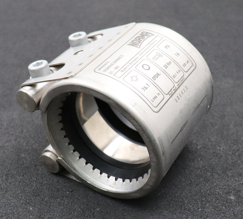 Bild des Artikels NORMA-NORMACONNECT-Rohrkupplung-G1-W4-Ø-76,1mm-(2,996in)-30Nm-16PN-unbenutzt