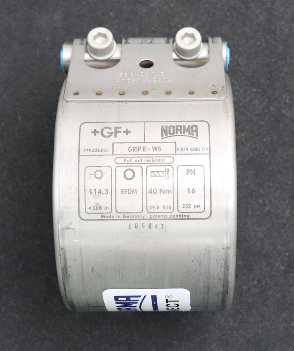 Bild des Artikels GEORG-FISCHER/NORMA-Rohrkupplung-GRIP-E-W5-Art.Nr.-779.424.033-Ø-114,3mm-(4,5in)