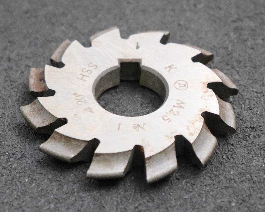 Bild des Artikels Zahnformfräser-gear-profile-cutter-m=-2,5mm-Nr.-1-für-Zähnezahlbereich-Z=-12-13
