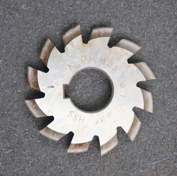 Bild des Artikels Zahnformfräser-gear-profile-cutter-m=-2,5mm-Nr.-1-für-Zähnezahlbereich-Z=-12-13