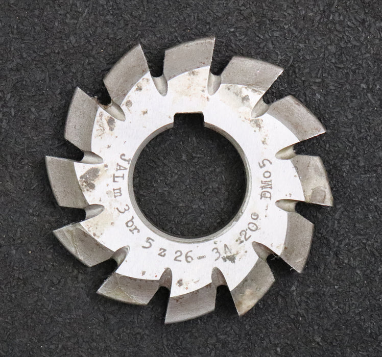 Bild des Artikels JAL-Zahnformfräser-gear-profile-cutter-m=-3mm-Nr.-5-Zähnezahlbereich-Z=-26-34