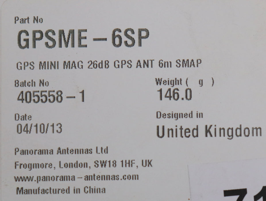 Bild des Artikels PANORAMA-ANTENNAS-GPS-Haftmagnetantenne-GPSME-6SP-6m-Kabel-mit-SMAP-Stecker-26dB