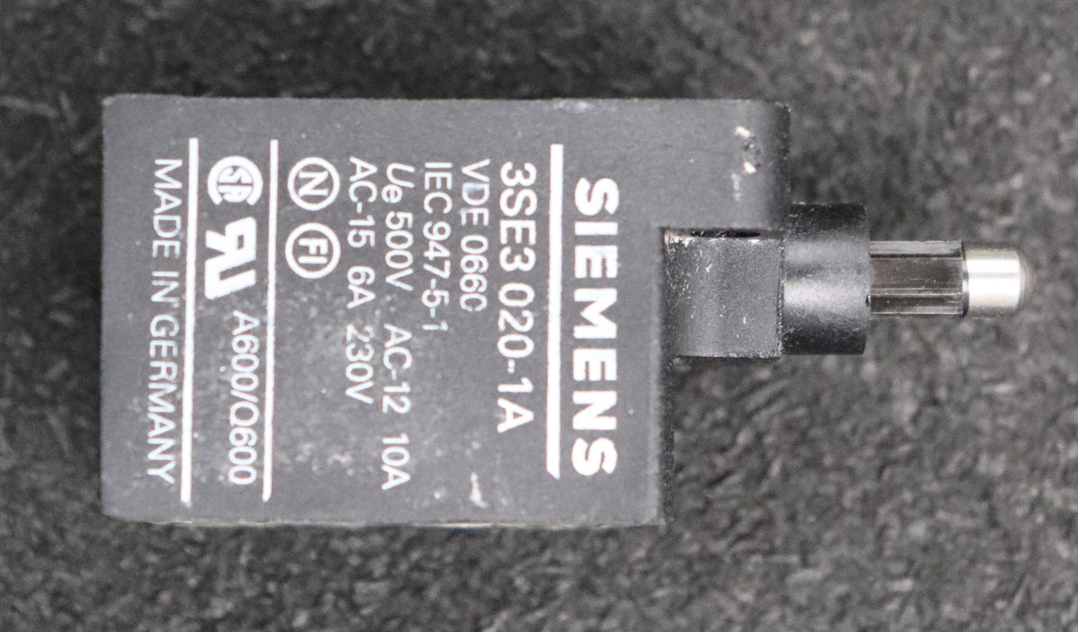 Bild des Artikels SIEMENS-Positionsschalter-3SE3020-1A-Ue-500VAC-10A-230VAC-6A-unbenutzt