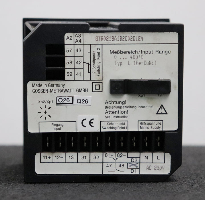 Bild des Artikels GOSSEN-METRAWATT-Temperaturregler-R0218-GTR0218A1B2C02D1E4-Typ-L-(Fe-CuNi)