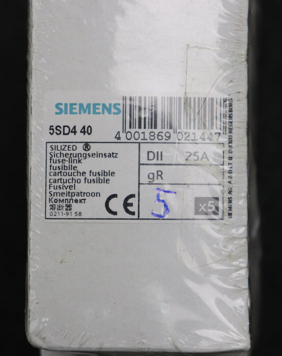 Bild des Artikels SIEMENS-25x-Sicherungseinsatz-fuse-link-5SD440-25A-500V-Betriebsklasse-gR
