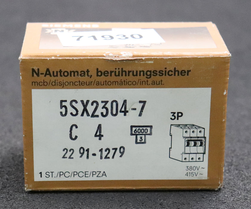 Bild des Artikels SIEMENS-N-Automat-berührungssicher-5SX2306-7-C4-380VAC-415VAC-unbenutzt