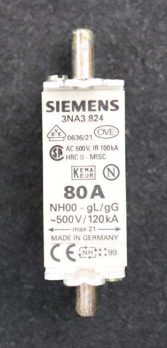 Bild des Artikels SIEMENS-15x-Sicherungseinsatz-fuse-link-3NA3824-80A-500VAC-Betriebsklasse-gL-gG