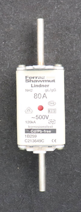 Bild des Artikels FERRAZ-SHAWMUT/LINDNER-3x-Sicherungseinsatz-fuse-link-NH2GG50V80-NH2-80A-500VAC