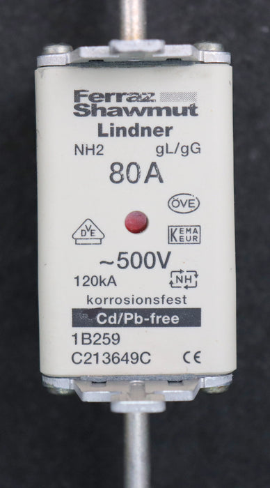 Bild des Artikels FERRAZ-SHAWMUT/LINDNER-3x-Sicherungseinsatz-fuse-link-NH2GG50V80-NH2-80A-500VAC