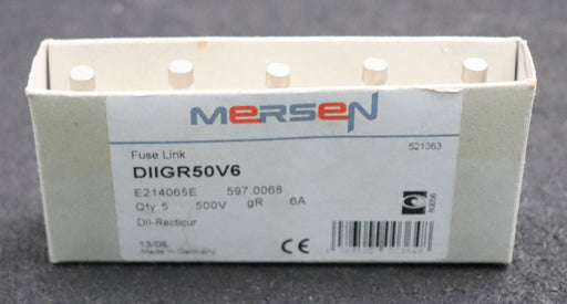 Bild des Artikels MERSEN-5x-Sicherungseinsatz-fuse-link-DIIGR50V6-6A-500V-Betriebsklasse-gR