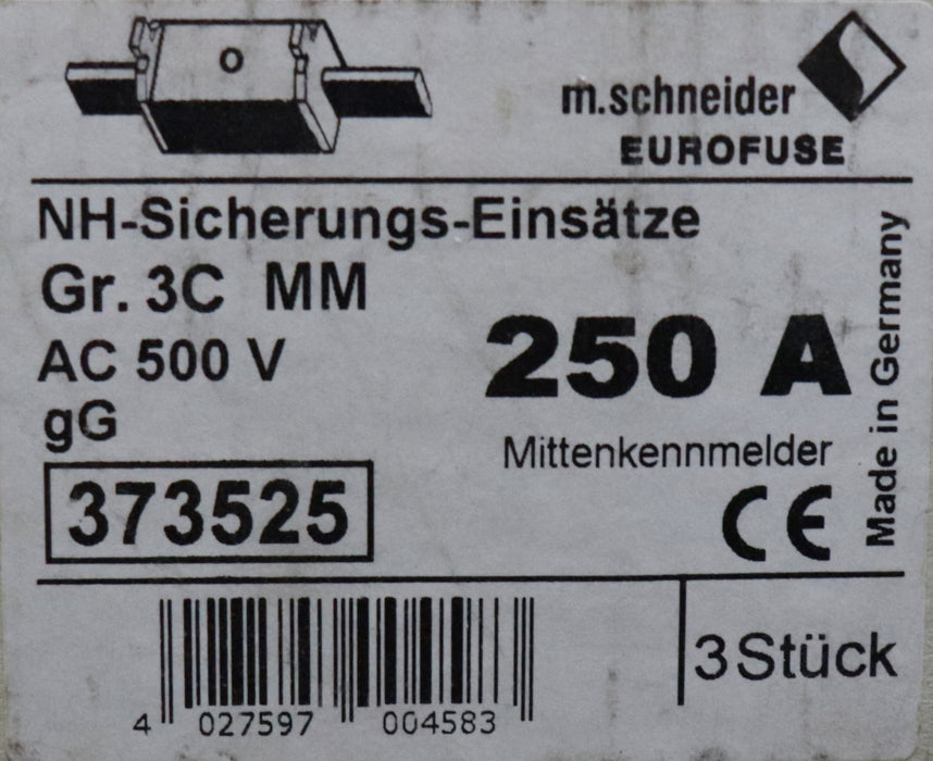 Bild des Artikels M.SCHNEIDER-EUROFUSE-3x-Sicherungseinsatz-fuse-link-Art.Nr.-373525-Gr.-3C-MM