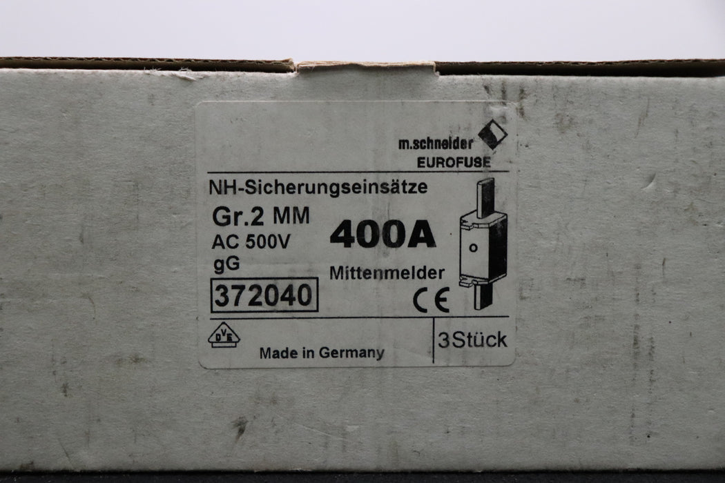 Bild des Artikels M.SCHNEIDER-EUROFUSE-3x-Sicherungseinsatz-fuse-link-Art.Nr.-372040-Gr.-2-MM
