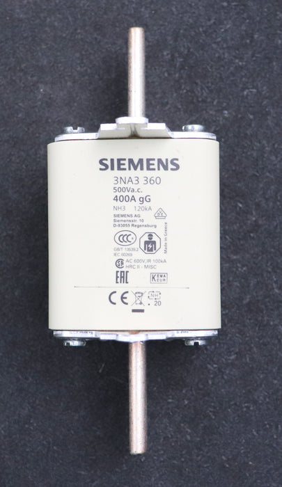 Bild des Artikels SIEMENS-3x-Sicherungseinsatz-fuse-link-3NA3360-Gr.-3-400A-500VAC-gG-unbenutzt