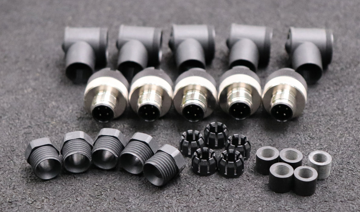 Bild des Artikels BINDER-5x-Rundsteckverbinder-4-polig-Stecker-M12-gewinkelt-unbenutzt-in-OVP