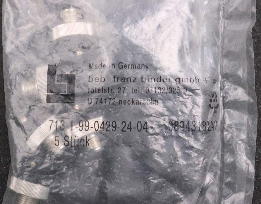 Bild des Artikels BINDER-5x-Rundsteckverbinder-4-polig-Stecker-M12-gewinkelt-unbenutzt-in-OVP