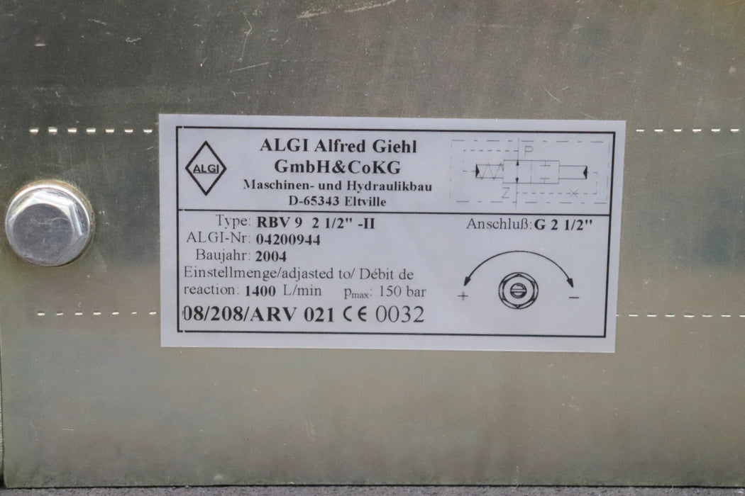 Bild des Artikels ALGI-Rohrbruchventil-RBV-9-2-1/2"---II-ALGI-Nr.-04200944-Einstellmenge-1400l/min