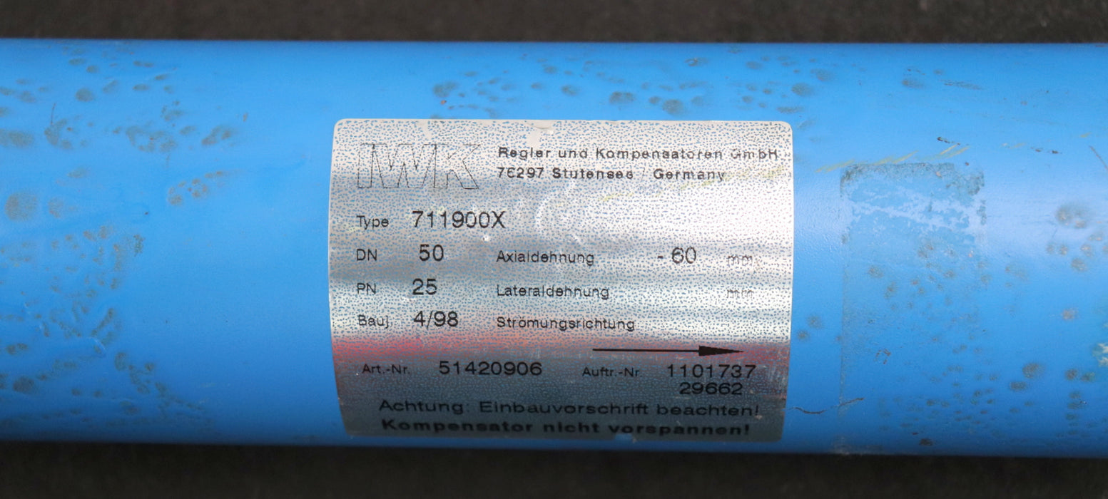 Bild des Artikels IWKA-/-BOA-Stahl-Axialkompensator-BKT-711900X-DN50-Axialdehnung--60mm-PN25
