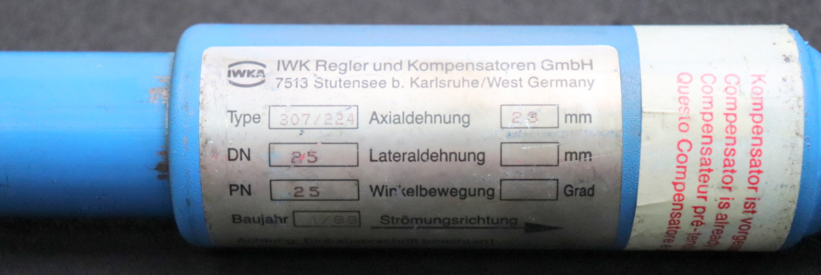 Bild des Artikels IWKA-/-BOA-Stahl-Axialkompensator-BKT-711900X-DN25-Axialdehnung--28mm-PN25