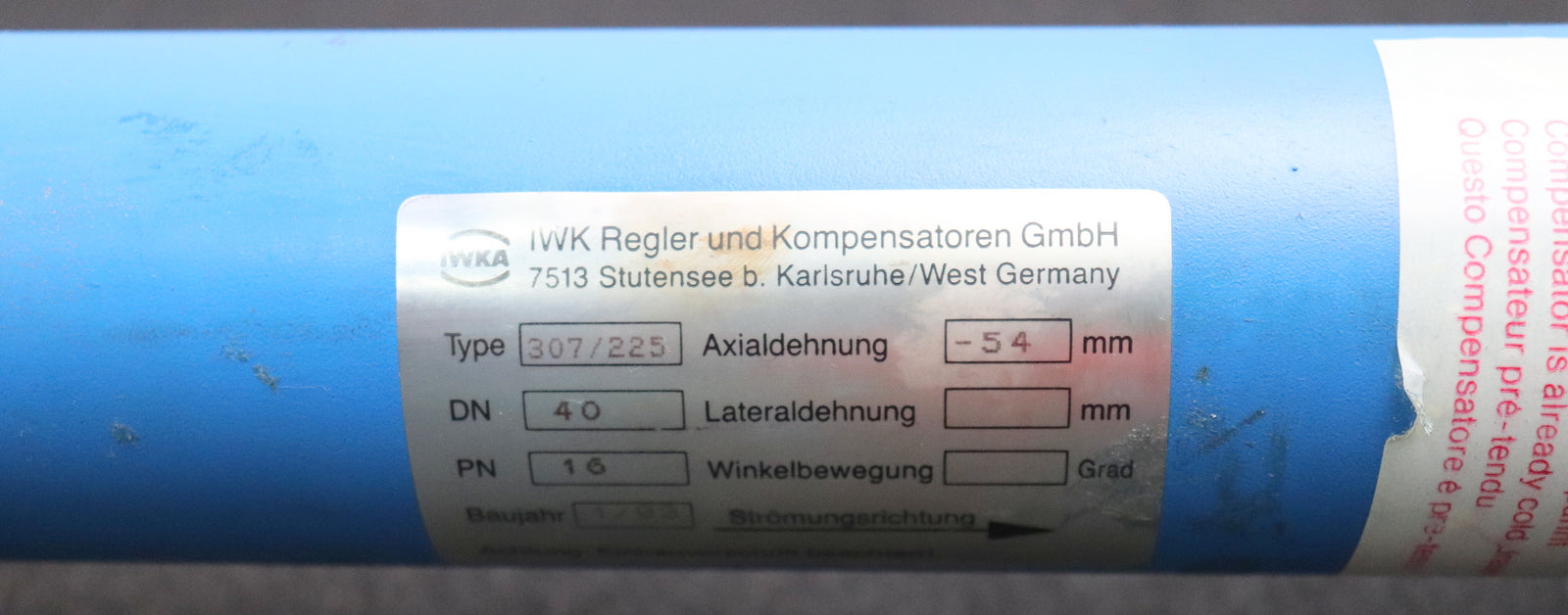 Bild des Artikels IWKA-/-BOA-Stahl-Axialkompensator-BKT-712900X-DN40-PN16-beidseitiger-Flansch