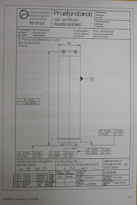 Bild des Artikels JUNKER-Reitstockpinole-Best.Nr.-6.02444-Ø100-Type-220.11-75/108x100/430