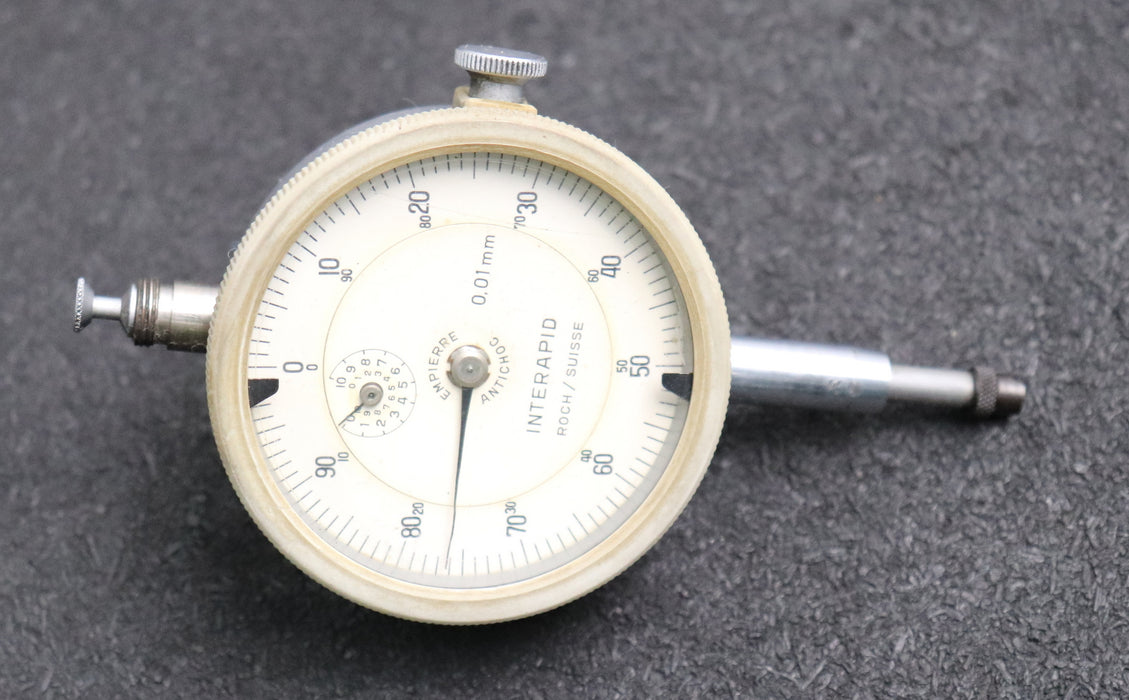 Bild des Artikels INTERAPID-Messuhr-Hub-10mm-Genauigkeit-0,01mm-mit-Halteöse-Ø58mm-gebraucht