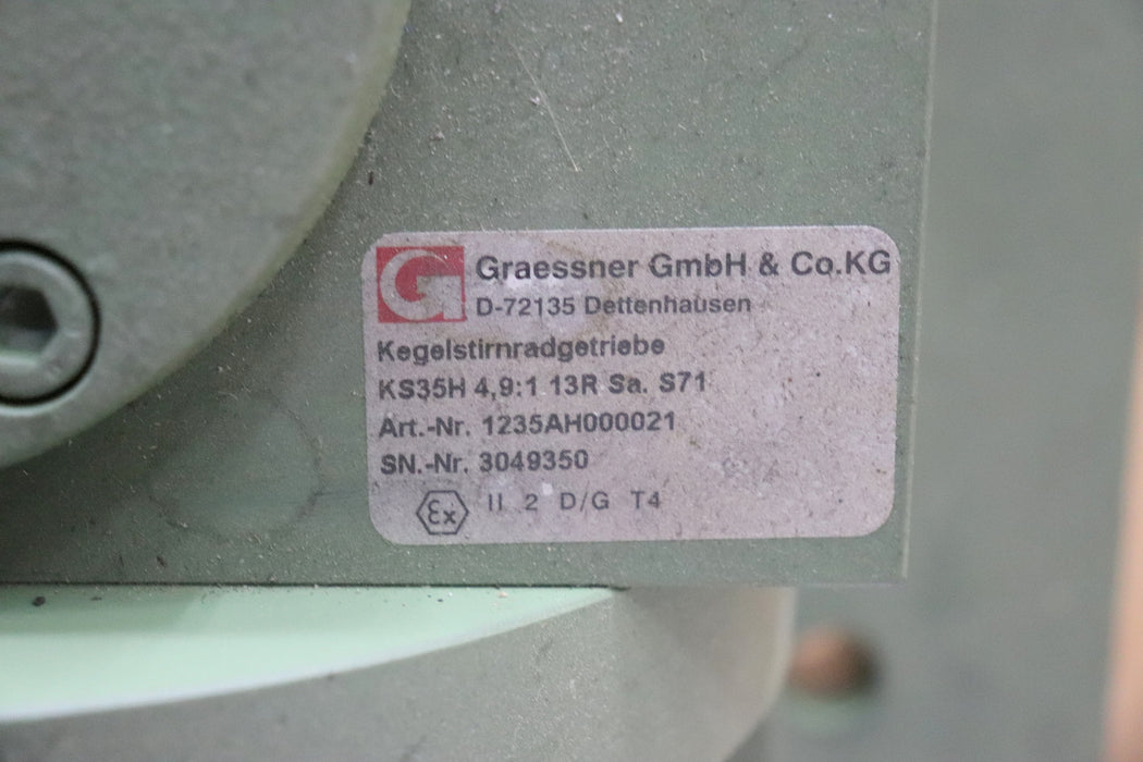 Bild des Artikels GRAESSNER-/-HEGENSCHEIDT-Kegelstirnradgetriebe-KS35H-Übersetzung-4,9:1