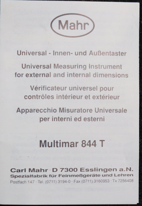 Bild des Artikels MAHR-MULTIMAR-Universaltaster-844-T-Art.Nr.-4503003-für-AußenØ-230-585mm