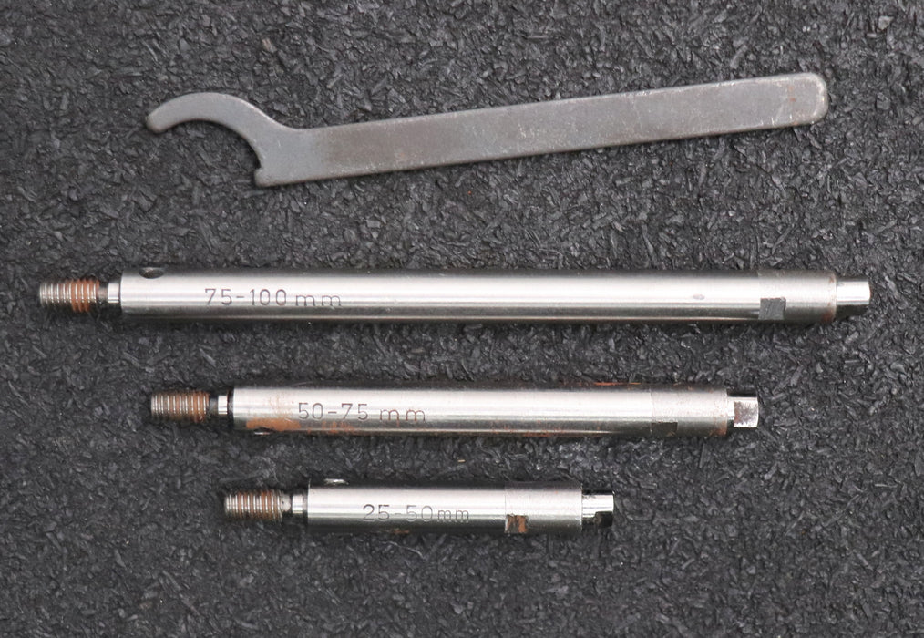 Bild des Artikels FEINMESSZEUGE-SUHL-Innenmessschraube-als-Satz-für-0-100mm-mit-3-Verlängerungen