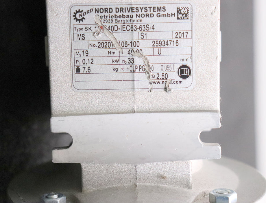 Bild des Artikels GETRIEBEWERK-NORD-Schneckengetriebe-IEC-Motor-SK-1SIS40D-IEC63-63S/4-0,12kW