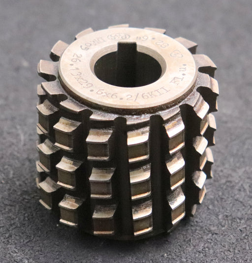 Bild des Artikels PWS-Keilwellen-Wälzfräser-6-Keile-26,13x29,6x6,2-mit-Höcker-Ø59x56xØ22mm