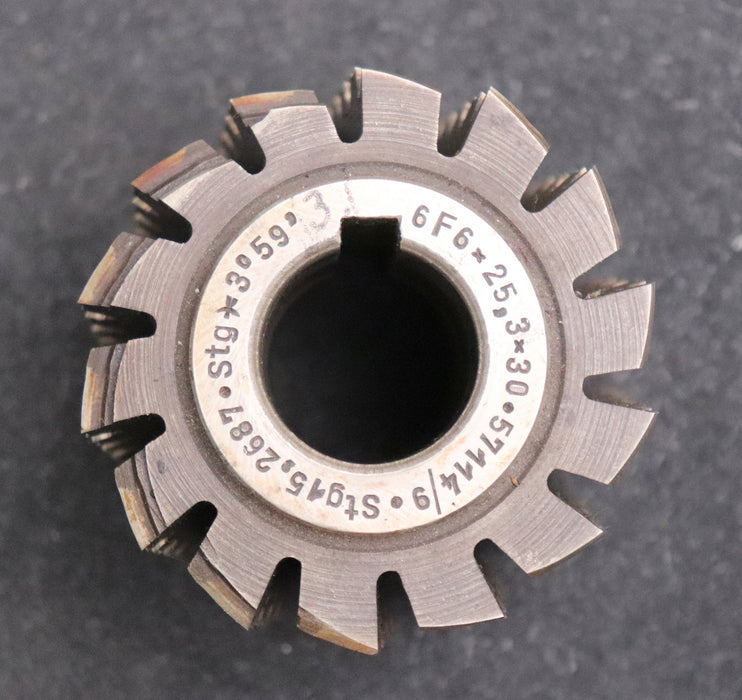 Bild des Artikels Keilwellen-Wälzfräser-6-Keile-30x25,3x6-mit-Höcker-Fertigfräser-Ø75x66xØ27mm-LKN