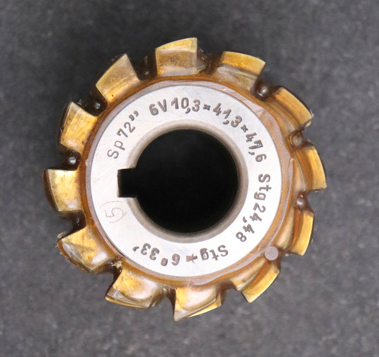 Bild des Artikels Keilwellen-Wälzfräser-6-Keile-47,6x41,3x10,3-Höcker-Fertigfräser-Ø75x66xØ27mm