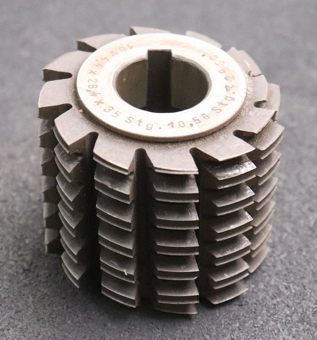 Bild des Artikels Keilwellen-Wälzfräser-10-Keile-35x28,4x4,4-mit-Höcker-Fertigfräser-Ø74x66xØ27mm