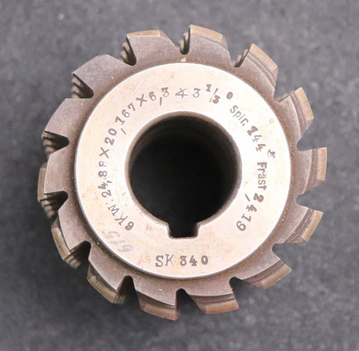 Bild des Artikels Keilwellen-Wälzfräser-6-Keile-24,8x20,16x6,3-mit-Höcker-Vorfräser-Ø75x65xØ27mm