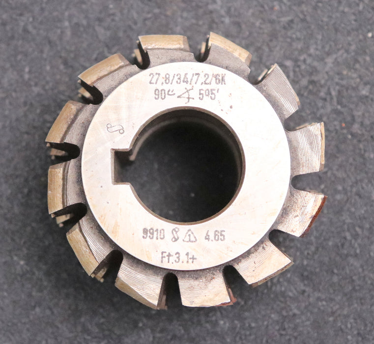 Bild des Artikels Keilwellen-Wälzfräser-6-Keile-27,8x34x7,2-mit-Höcker-Fertigfräser-Ø70x40xØ27mm