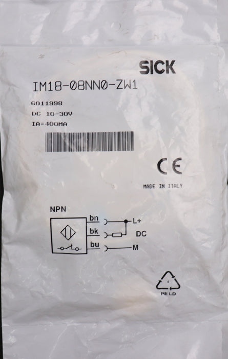 Bild des Artikels SICK-Sensor-IM18-08NNO-ZW1-Art.Nr:-6011998-Gewindegröße-M18-x-1-Ø18mm-10...30VDC