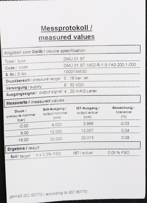 Bild des Artikels AFRISO-Druckmessumformer-DMU01ST-Art.Nr.-31121-0-16bar-4-20mA-2-Leiter-8-32VDC