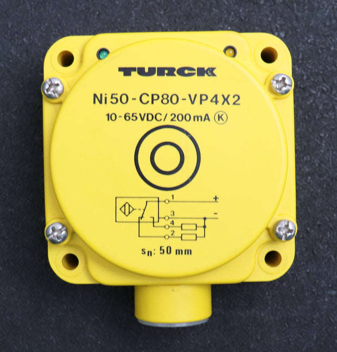 Bild des Artikels TURCK-Induktiver-Sensor-Typ-NI50-CP80-VP4x2-Best.Nr: 15696-10…65VDC-80x80x41mm