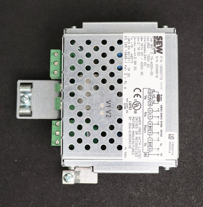 Bild des Artikels SEW-Bremsmodul-Typ-BST-0.7s-400V-00-P/N-13000772.1111-Uz-350…750VDC-Uin-24VDC
